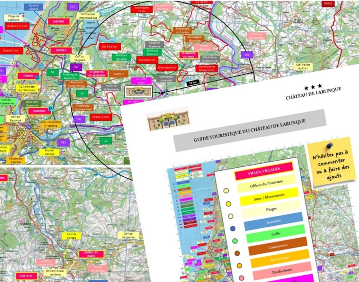 Le guide et la carte touristique