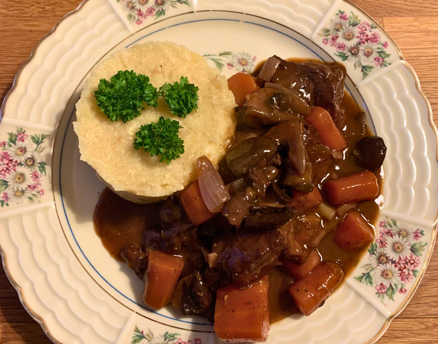 Bourguignon végétarien seitan et champignons-page