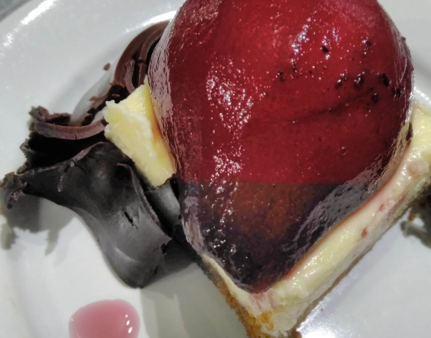 Cheezecake aux poires au vin