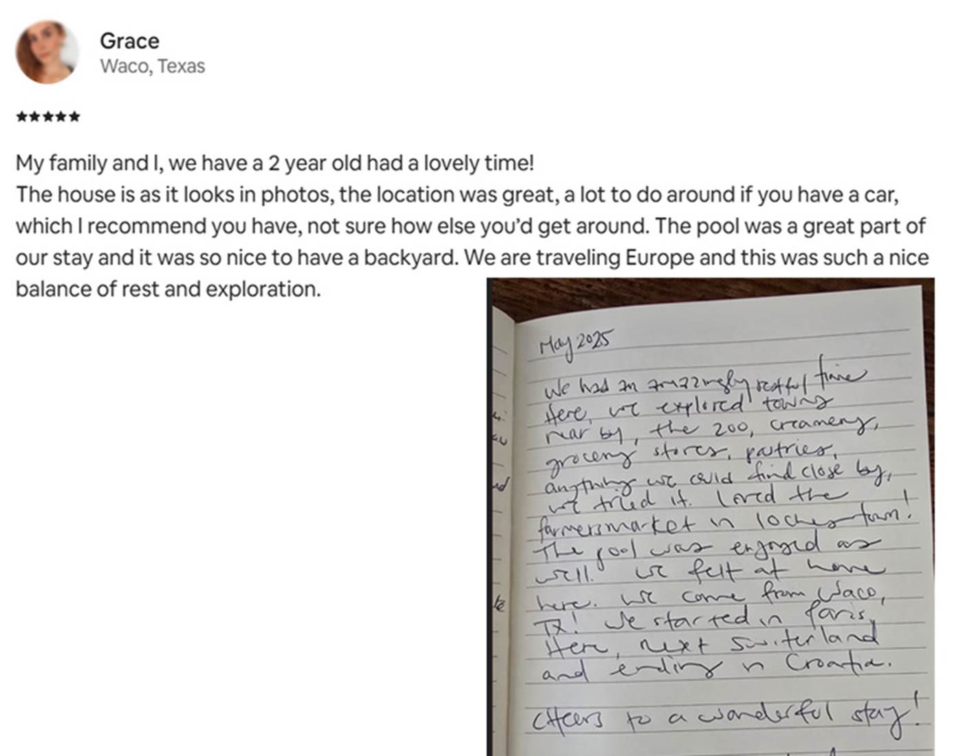 Avis airbnb mai 2025_La Pouliniere du Domaine des Cyclamens