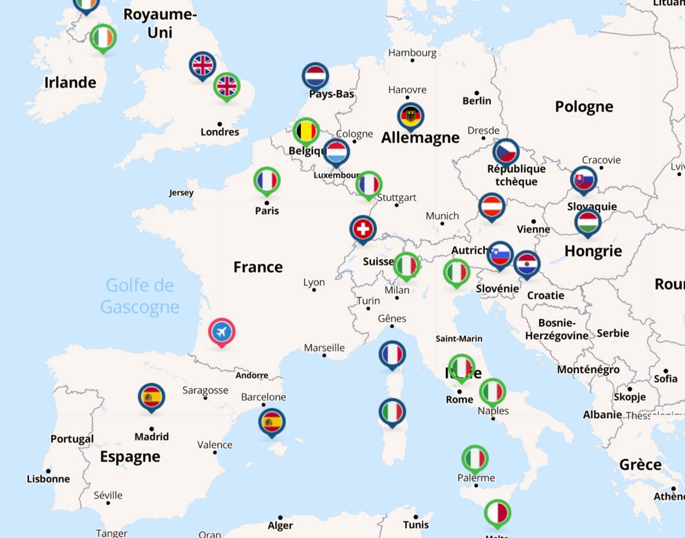 Toutes les destinations à partir de l'aéroport Lourdes-Tarbes-Pyrénées - vacances hautes pyrénées