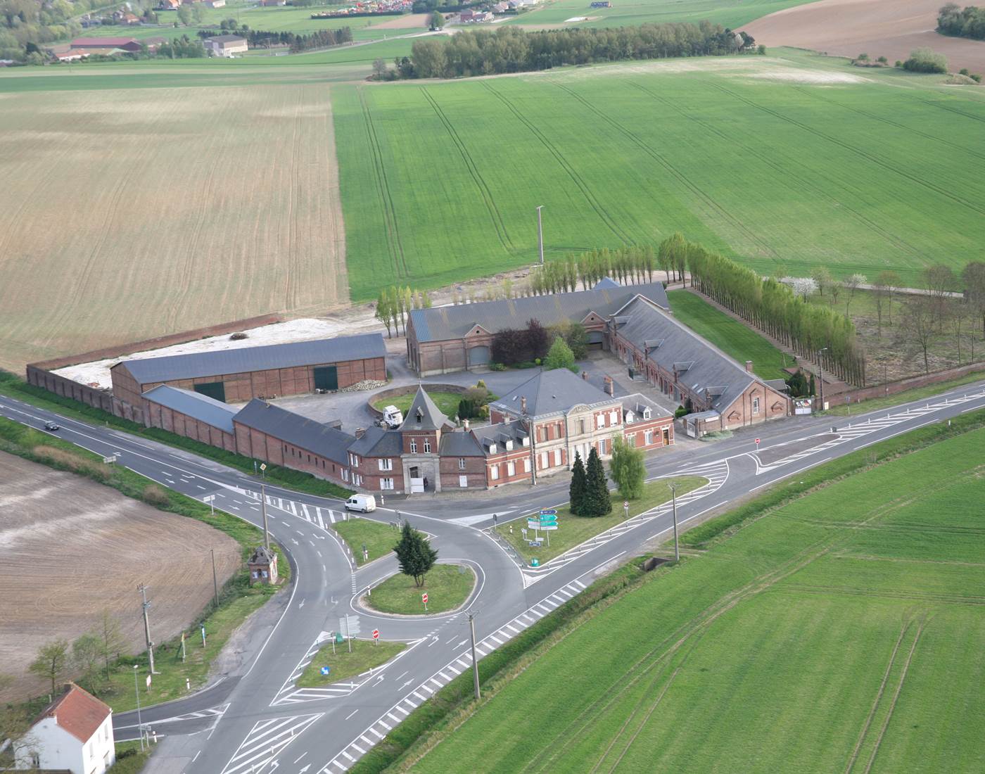 Vue aérienne de la ferme