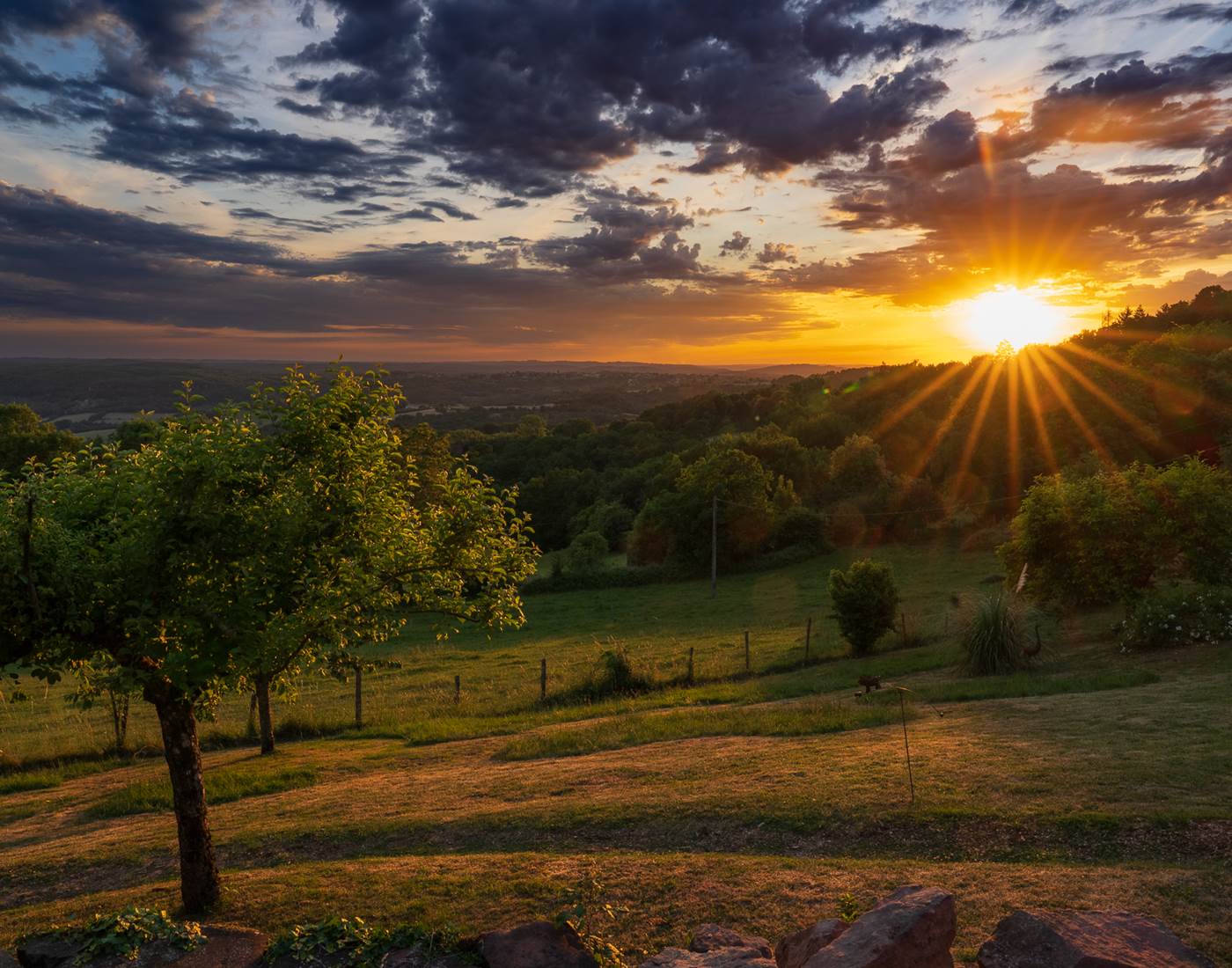 Coucher de soleil depuis la terrasse de la Grande Ourse