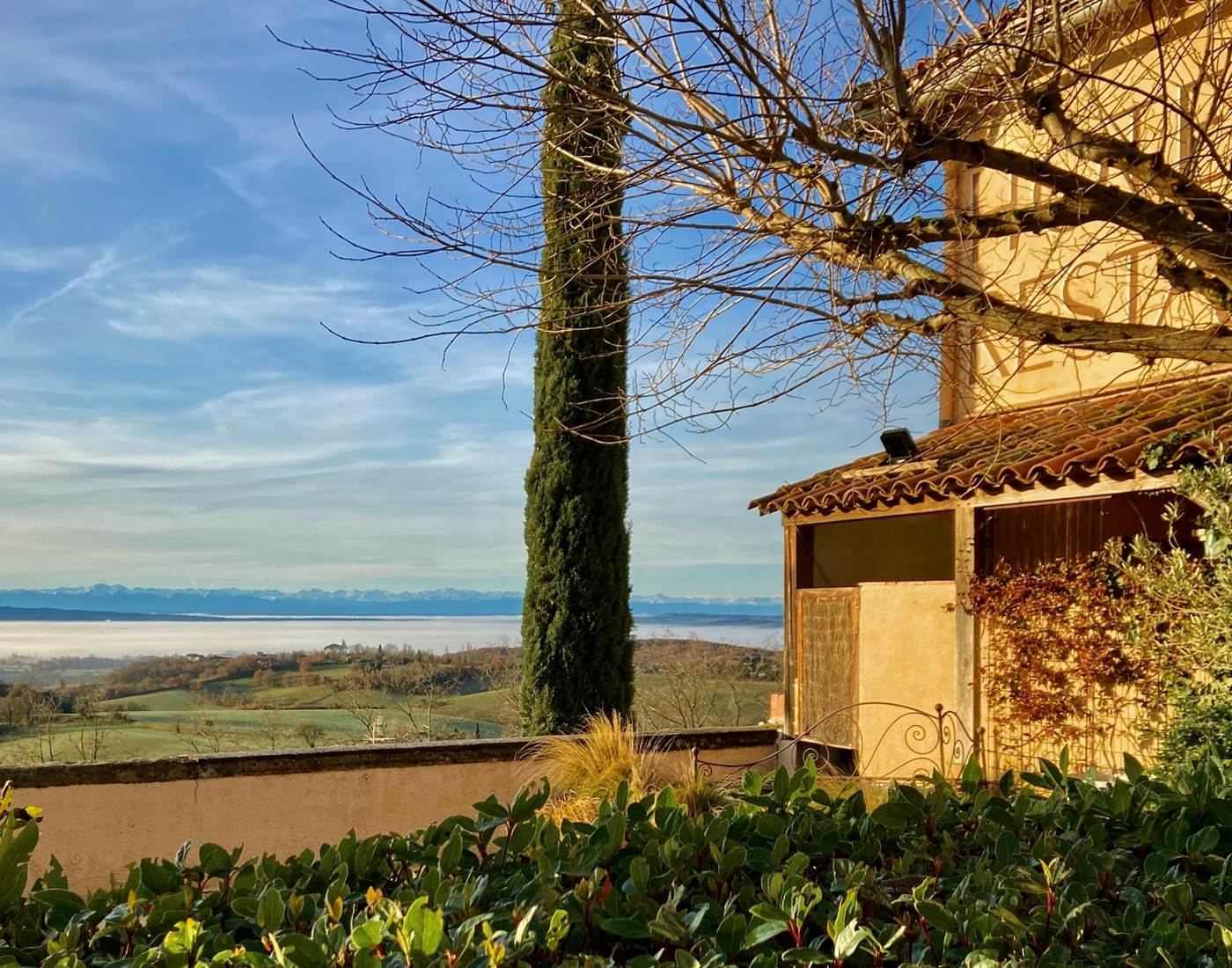 Vue plaine du Lauragais depuis notre terrasse