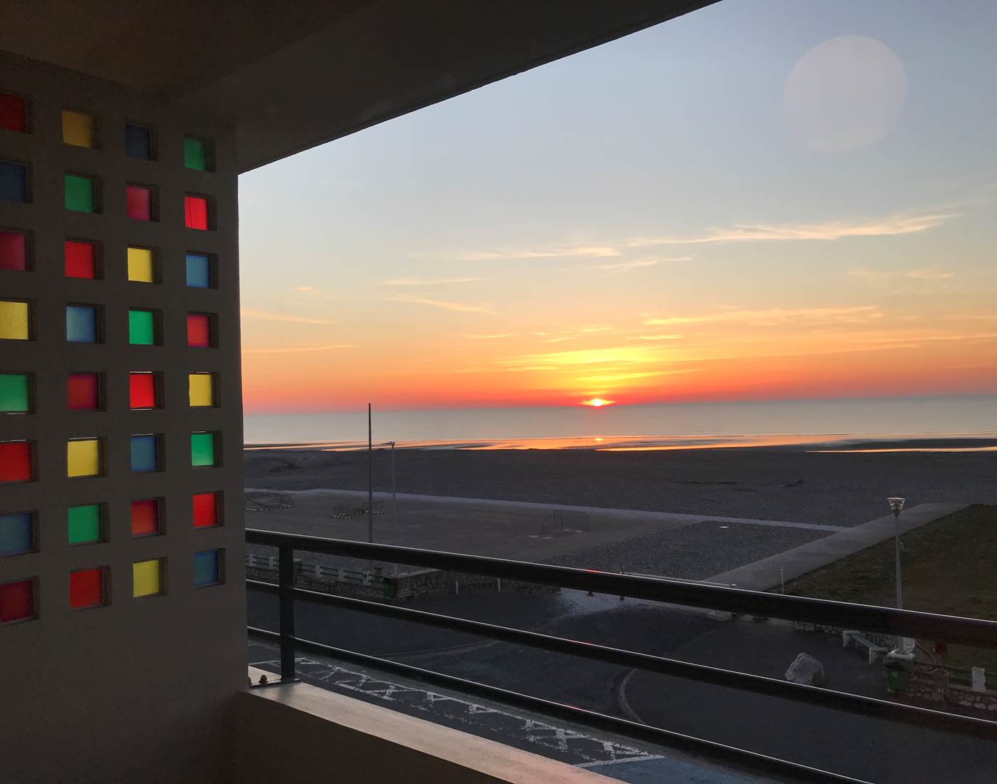 coucher du soleil vu du balcon