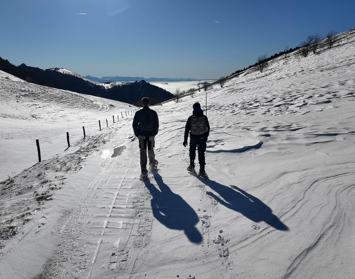 Sortie en raquettes au cœur du Grand Colombier, à quelques minutes du Manoir du Colombier, location de vacances à 1h de Genève et 1h20 de Lyon