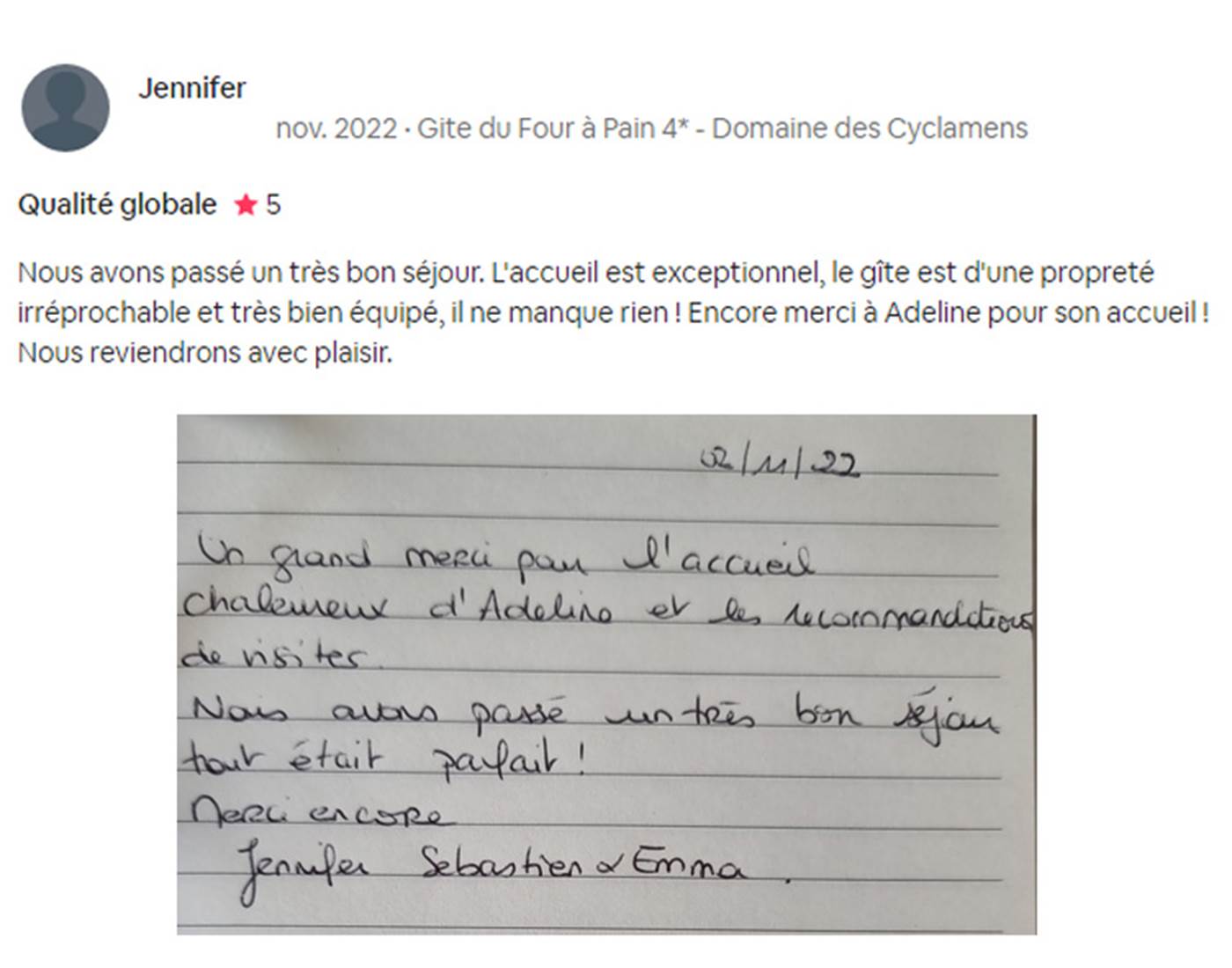 Avis Domaine des Cyclamens 2022