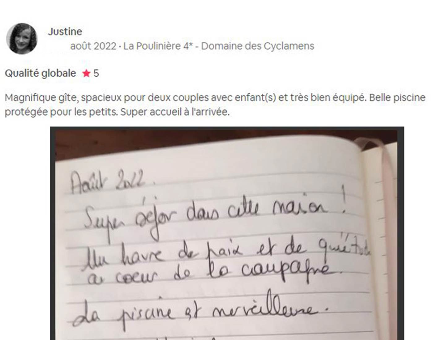 Avis Domaine des Cyclamens 2022