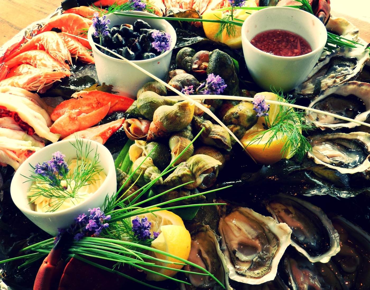 Plateau d'huîtres à Trouville-sur-Mer en Normandie