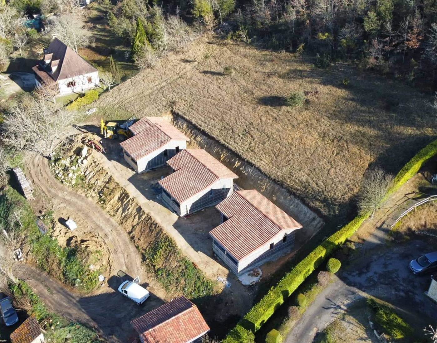 Vue en hauteur des chalets