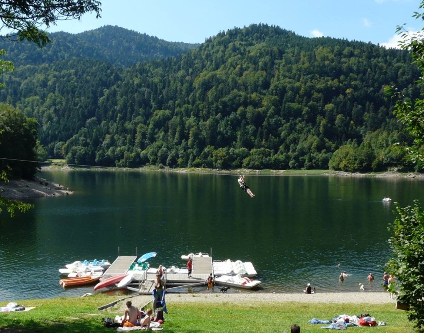 Tirolienne au dessus du Lac de Kruth