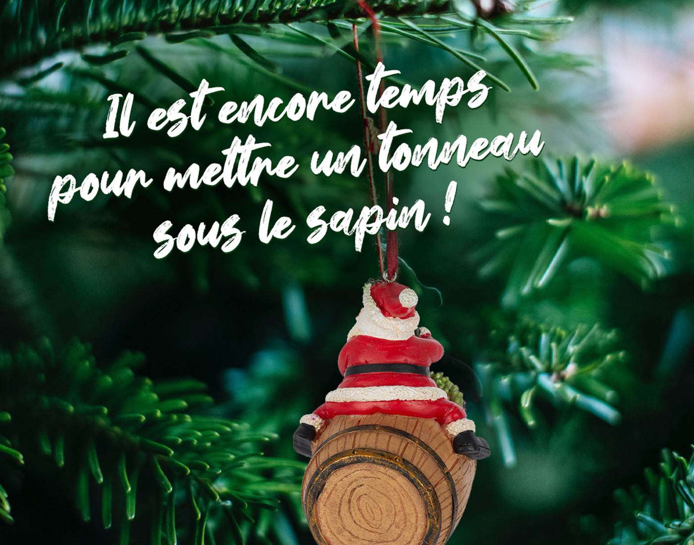 Père Noël et tonneau en Bourgogne