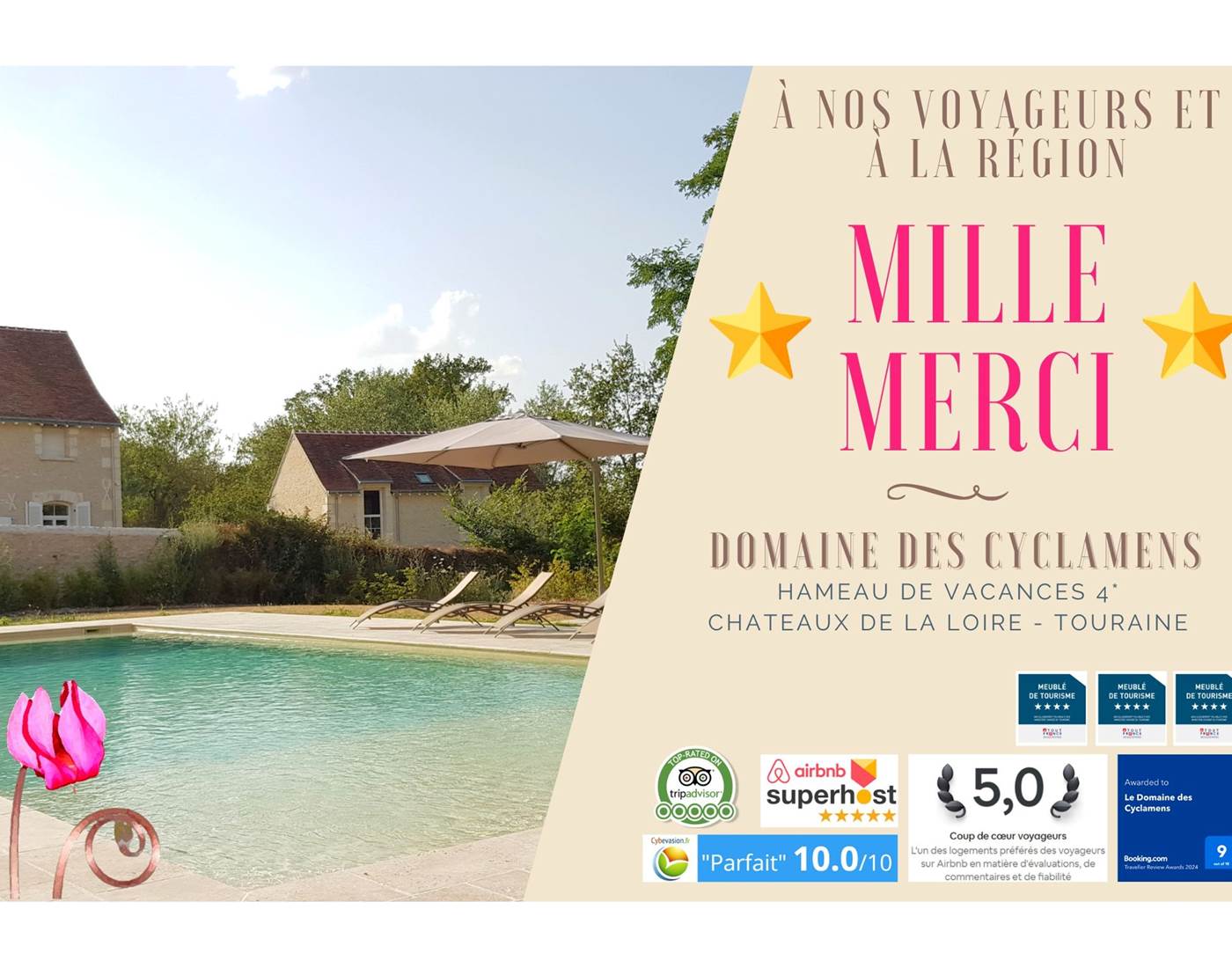 Trophées d'étoiles pour le Domaine des Cyclamens, merci