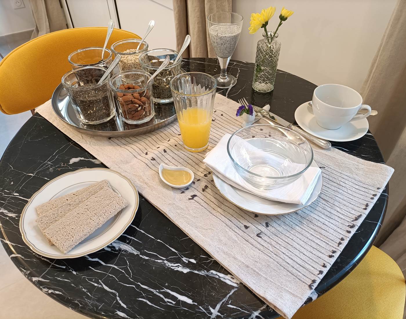 Villa Buffon Angers petit déjeuner option Bien-Être