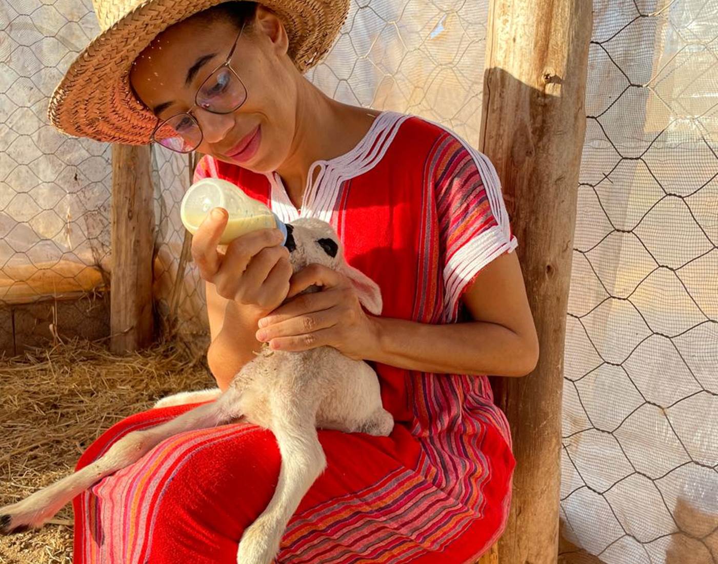 Oumayma feeding our little Rizq