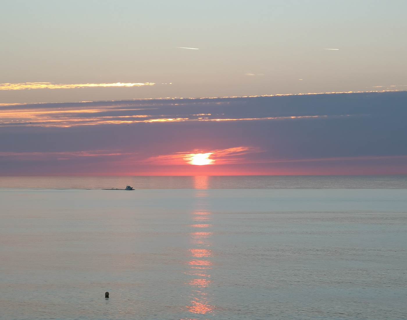 coucher de soleil à Yport le 3 août 2018