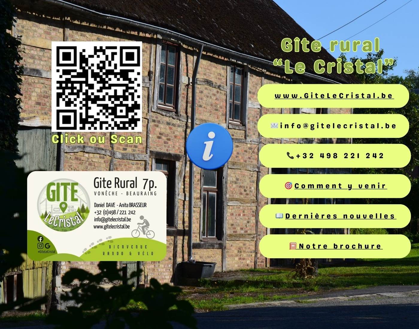 Carte de visite gite le cristal