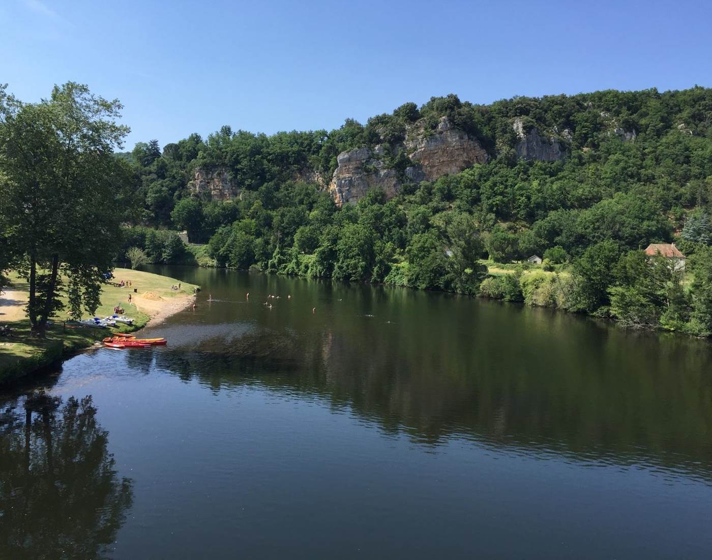Baignade à Saint Cirq Lapopie