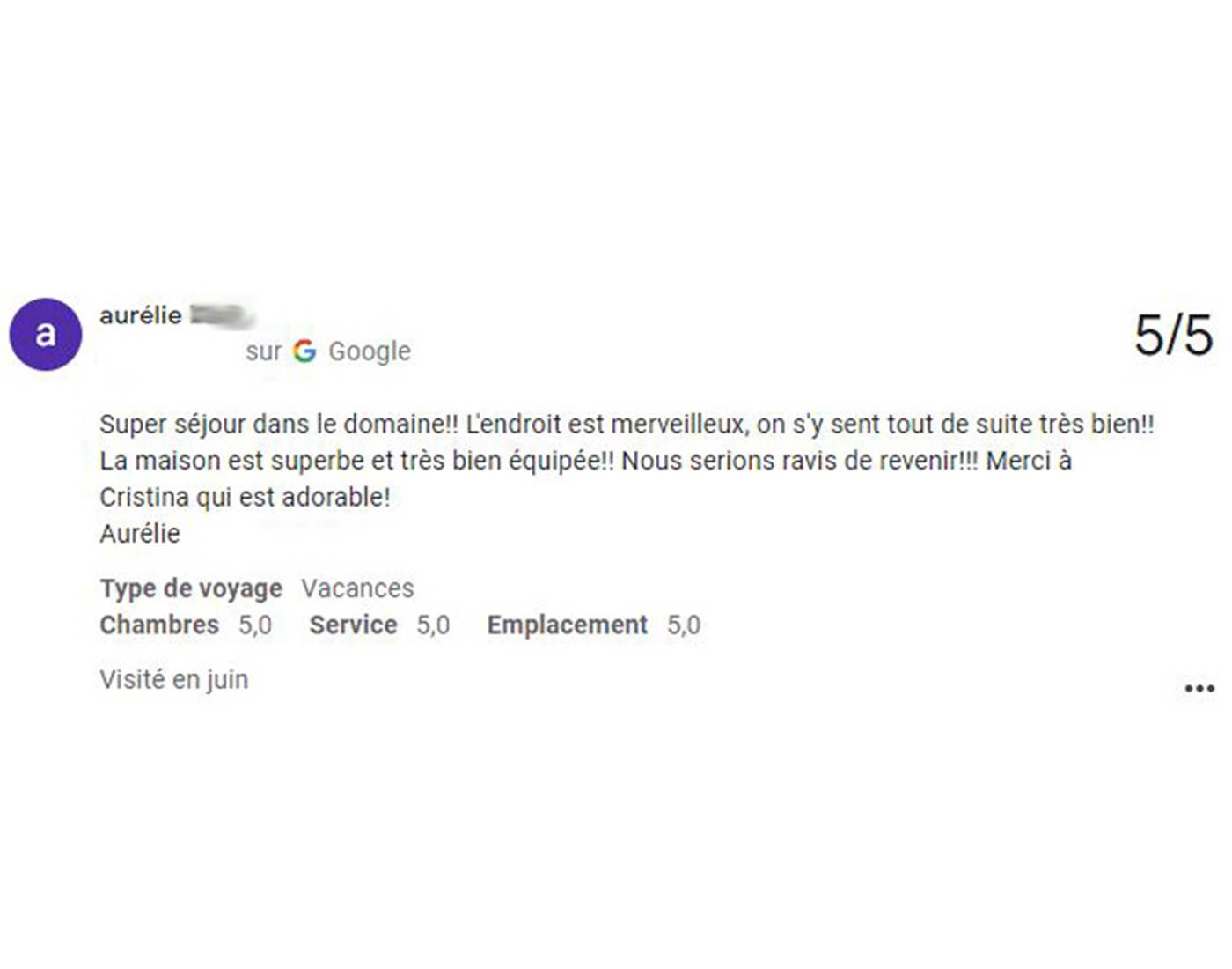 Avis Domaine des Cyclamens 2022