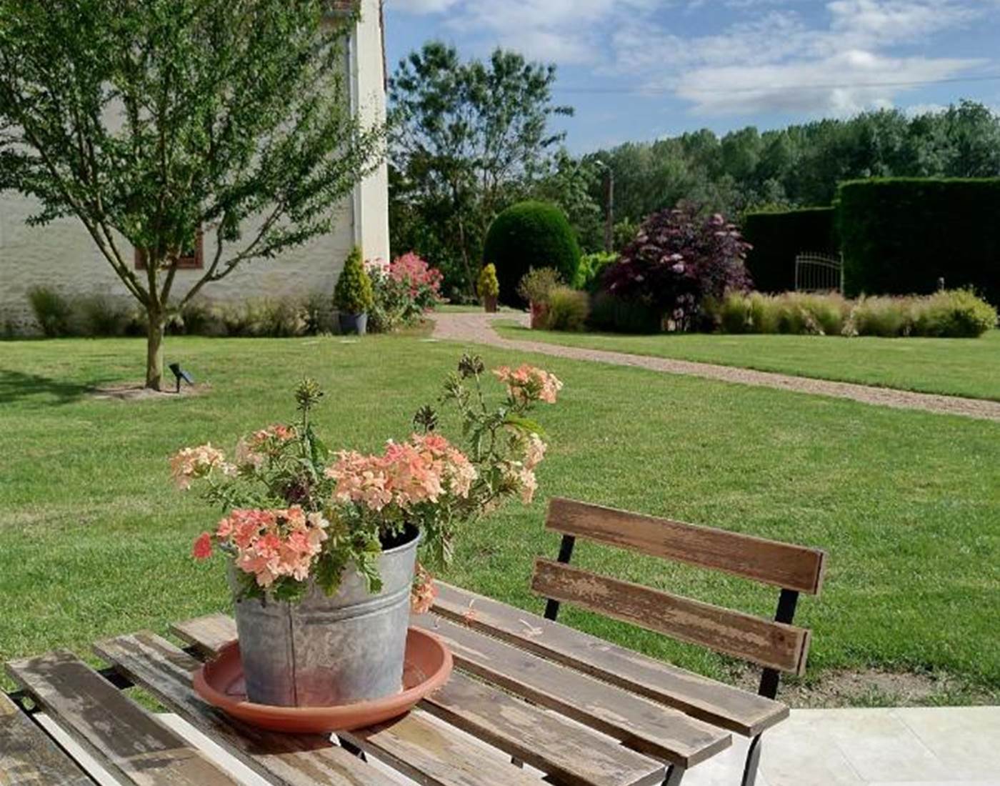 vue depuis terrasse chambre Sologne