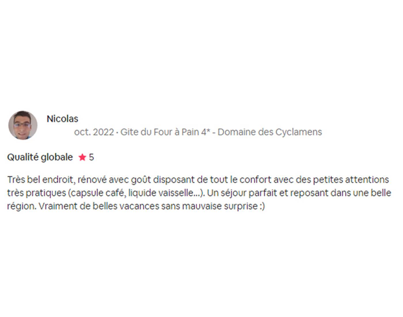 Avis Domaine des Cyclamens 2022