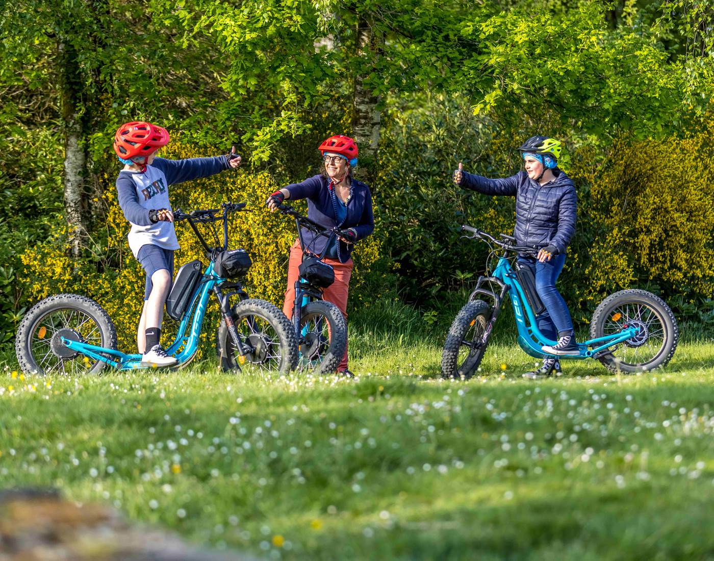 Trottinette électrique en forêt