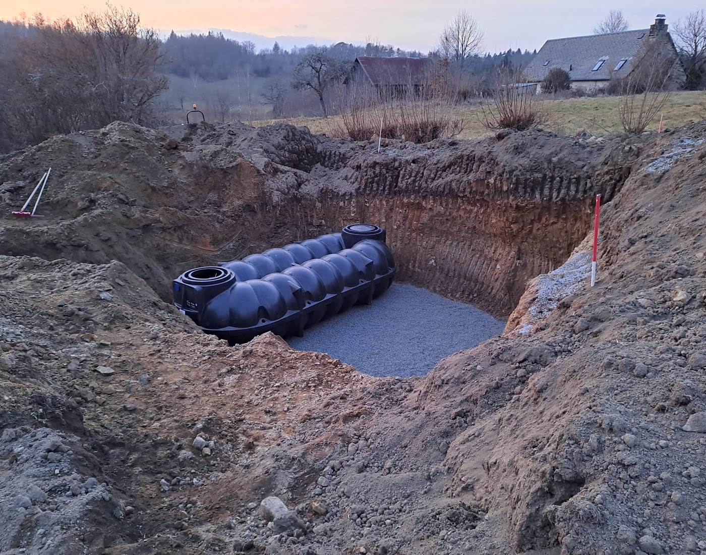 Citerne enterrée pour le stockage des eaux pluviales