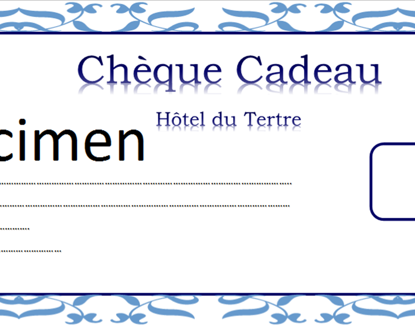 Cheque cadeau