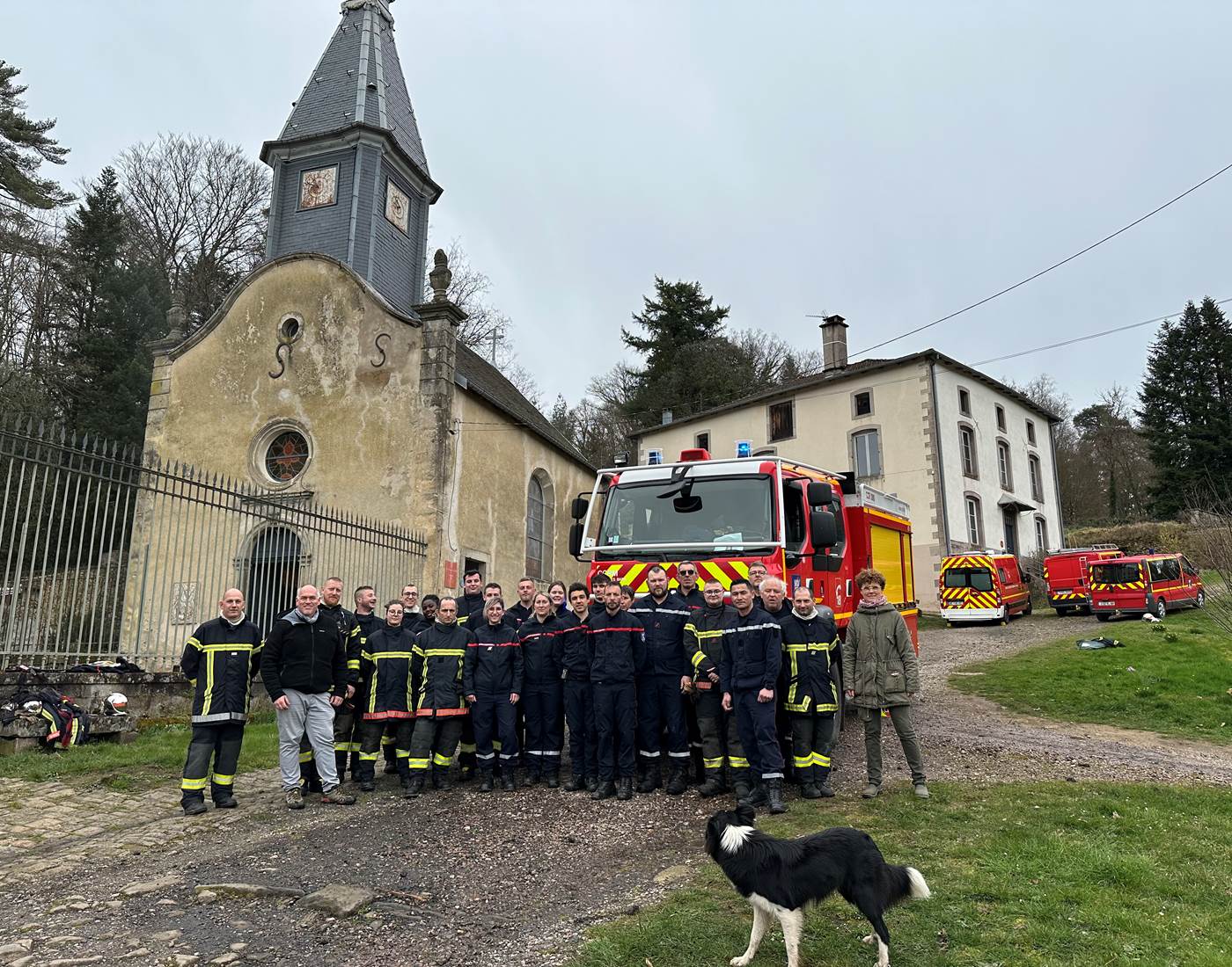 Exercice pompiers à la Manufacture Royale de Bains