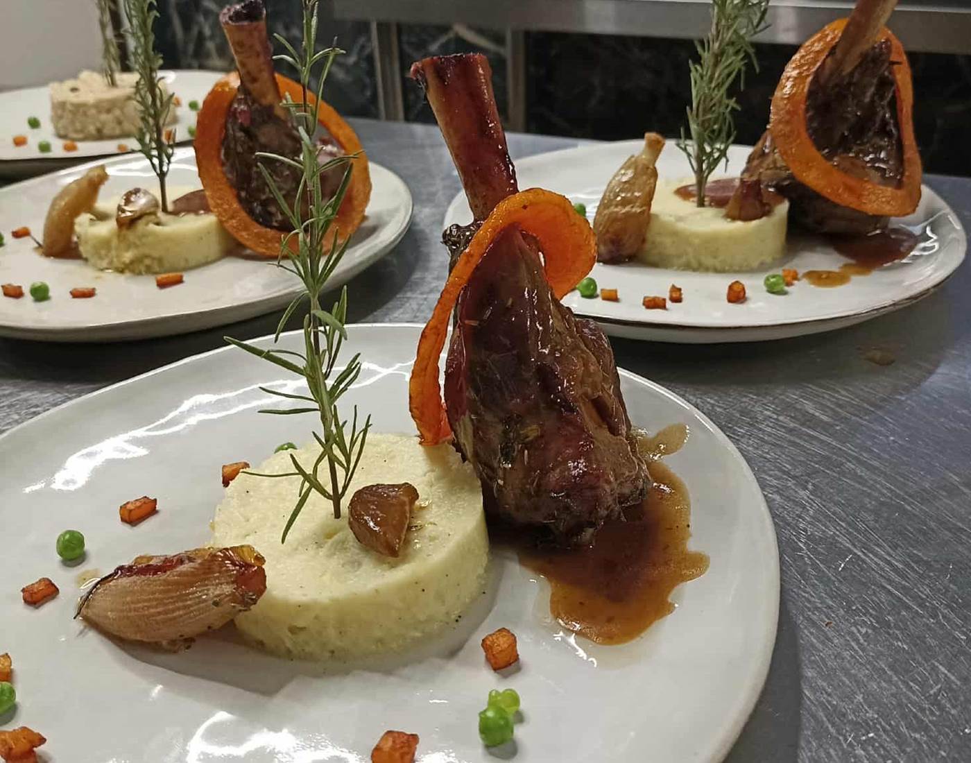 Douceur des Alpages, souris confite & écrasé parfumé Hôtel Restaurant La Sapinière pied des pistes Saint Lary Soulan Hautes Pyrénées (65)