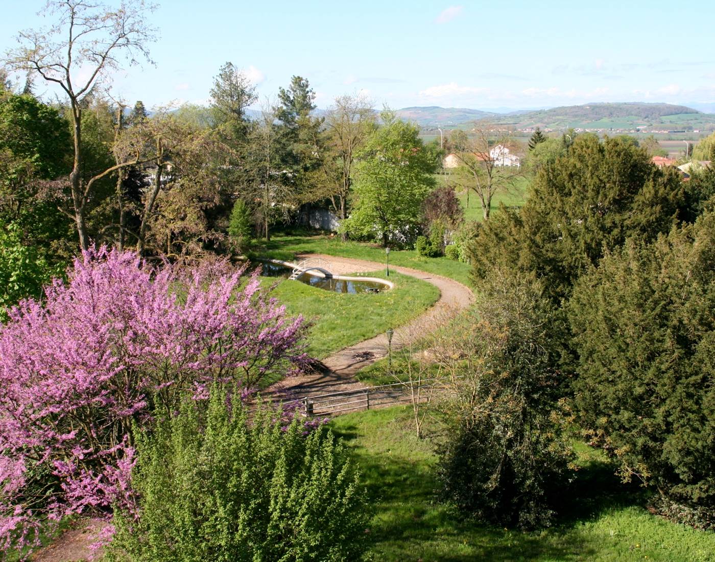 Parc aux arbres séculaires et bassin d'agrément
