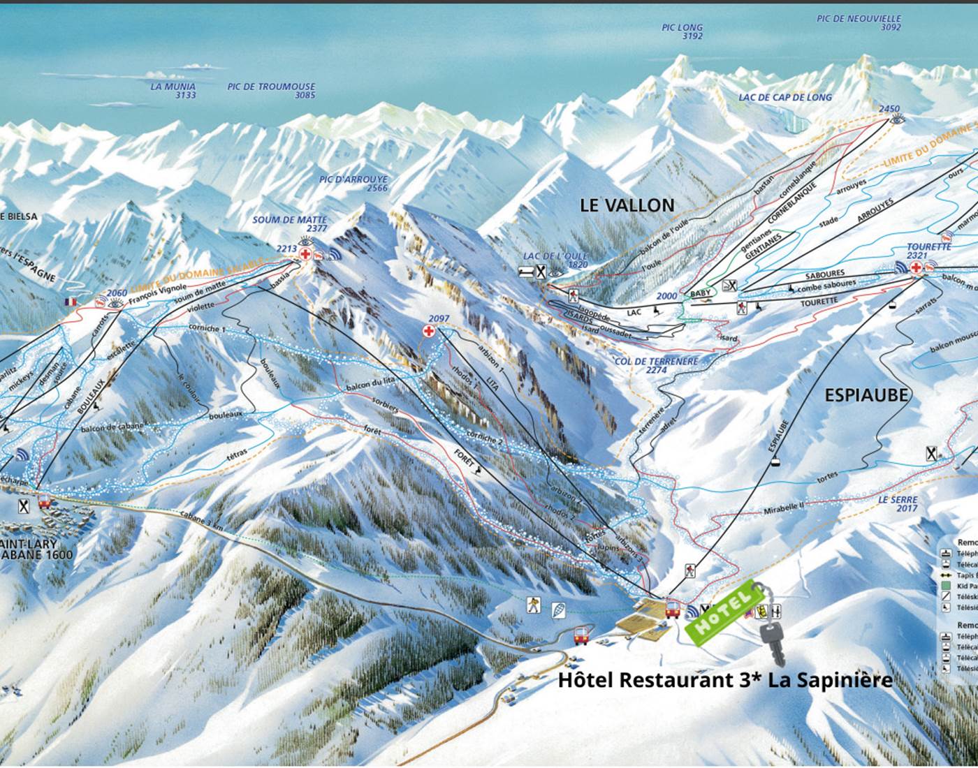 plan des pistes + notre localisation
