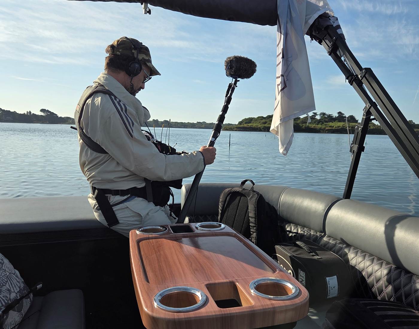 L'équipe du tournage d'Echappées Belles