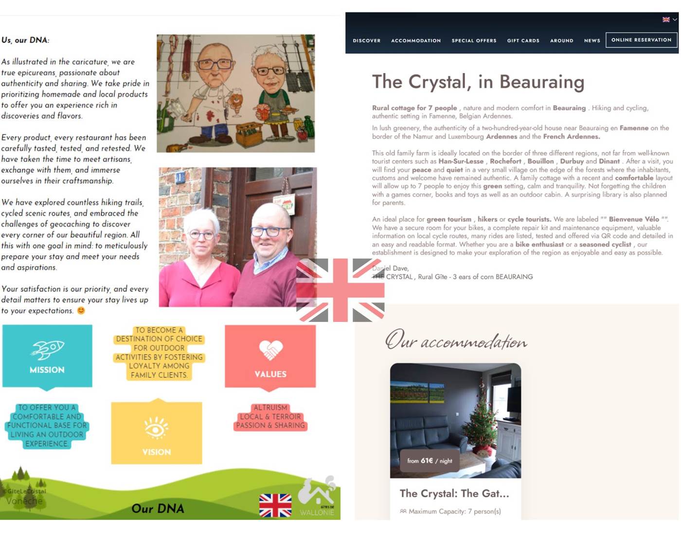 English – Welcome to Gîte Le Cristal, your peaceful getaway in Famenne.