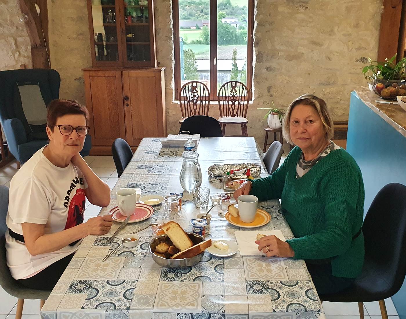 Petit déjeuner avant de repartir sur le GR65