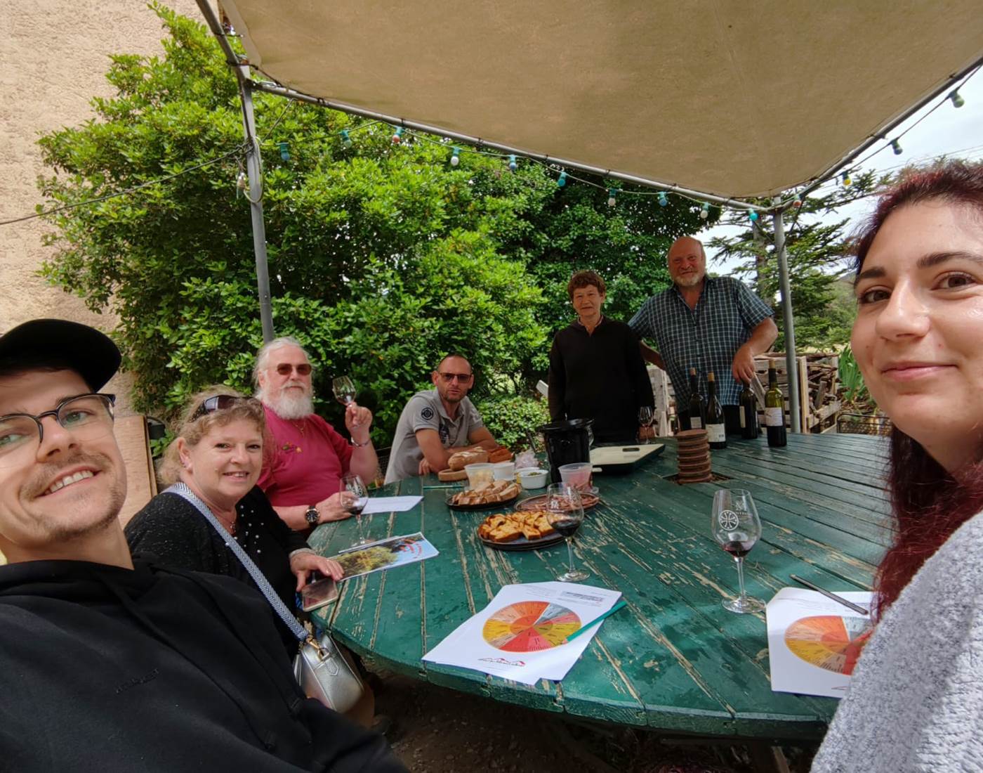 Pique-nique lors d'une dégustation