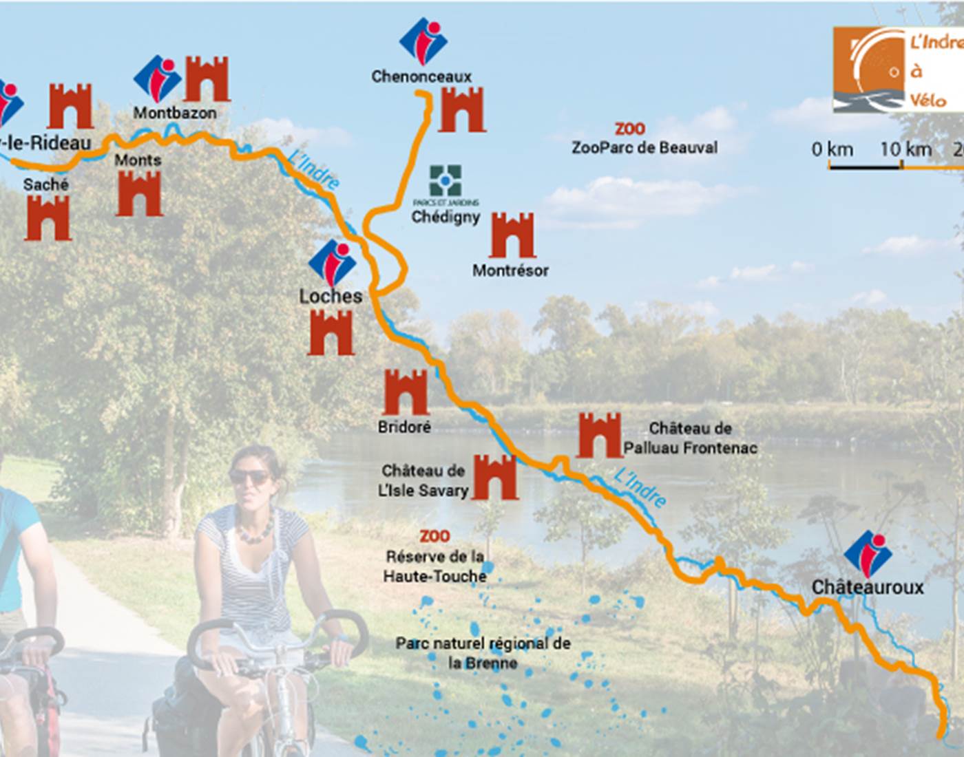 Carte de l'Indre à vélo