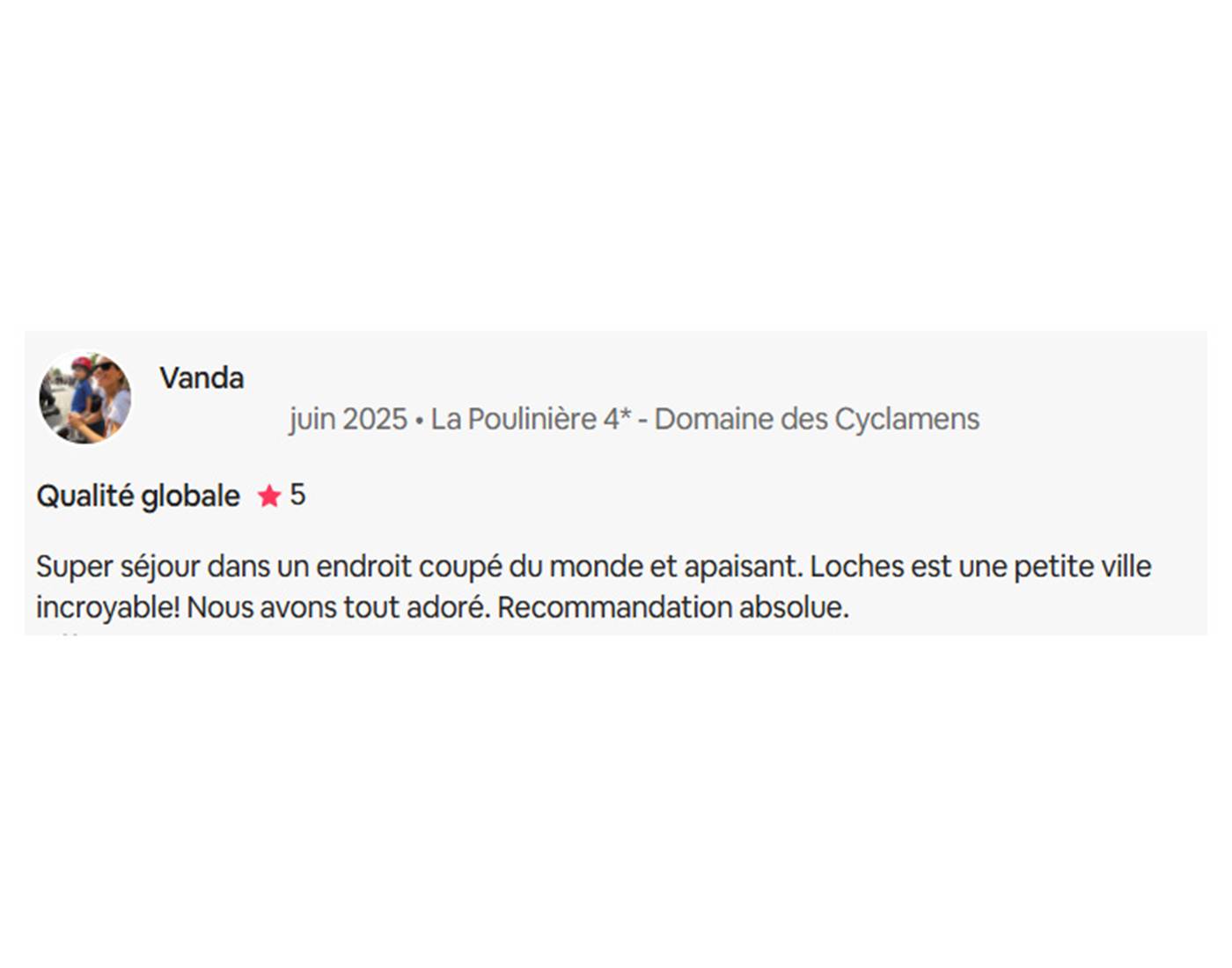 Avis La Pouliniere Domaine des Cyclamens