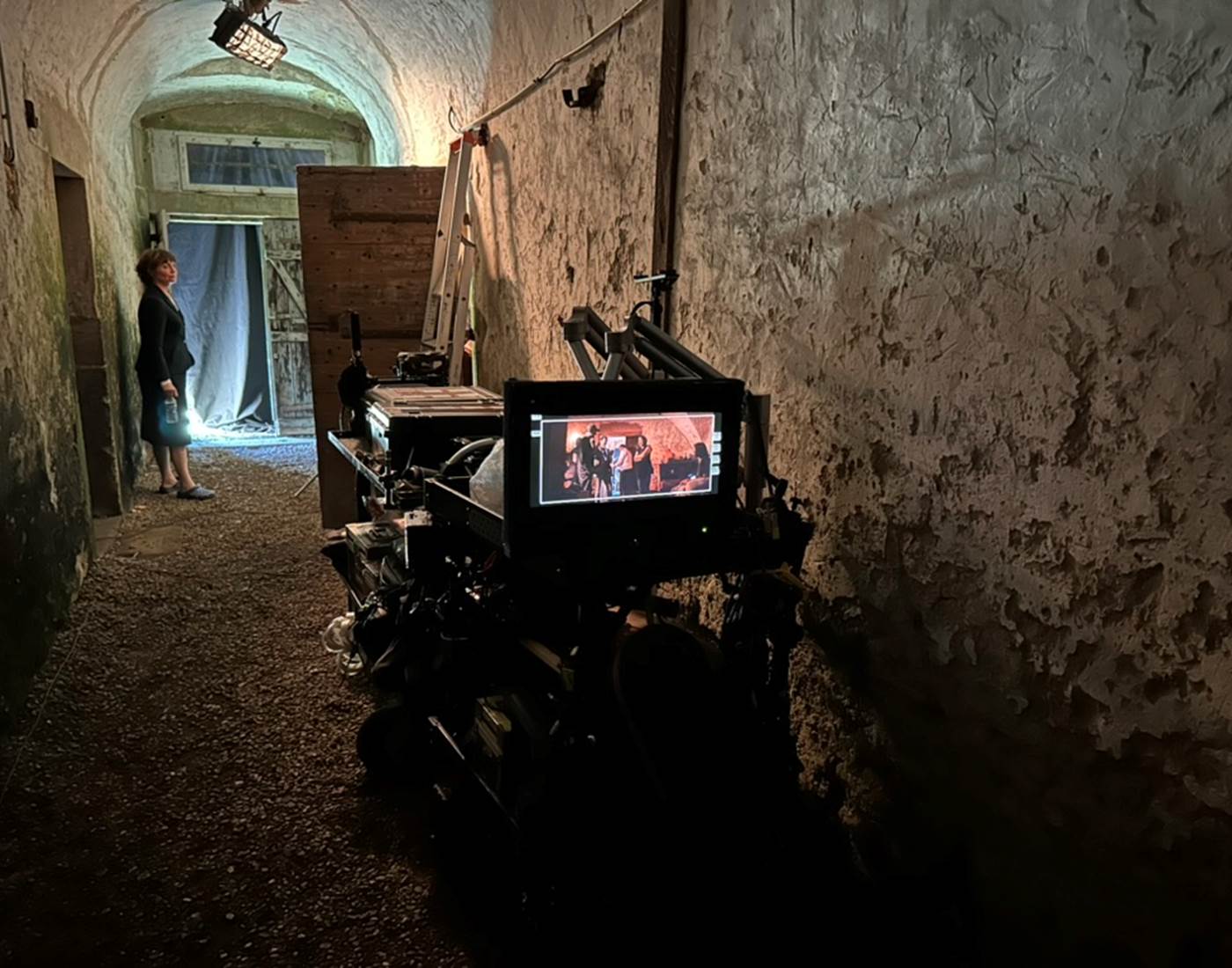 Tournage dans les caves du Château