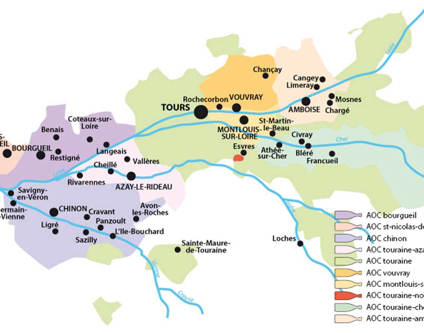 Plan vignobles de Touraine