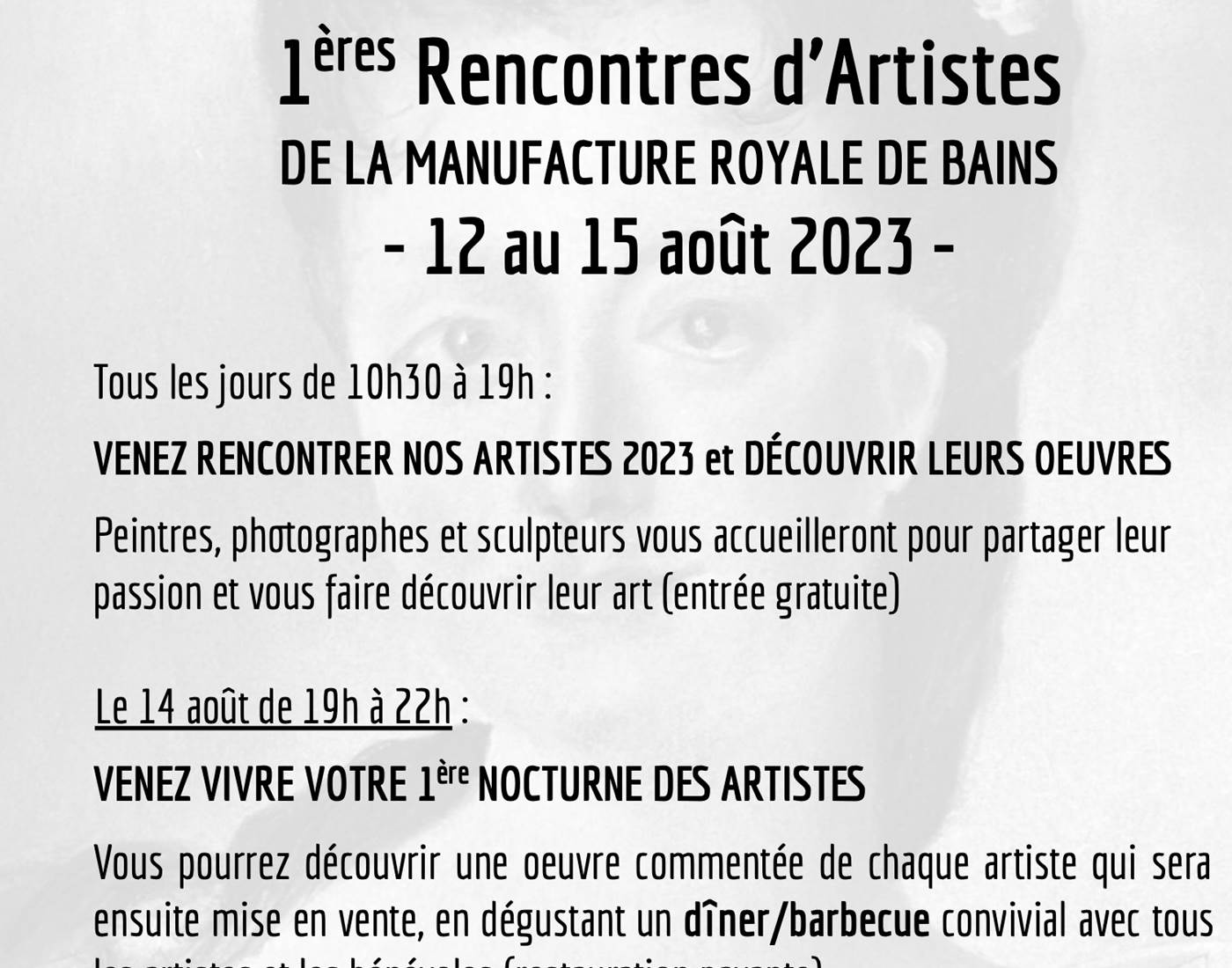 1ères Rencontres d'Artistes de la Manufacture Royale de Bains