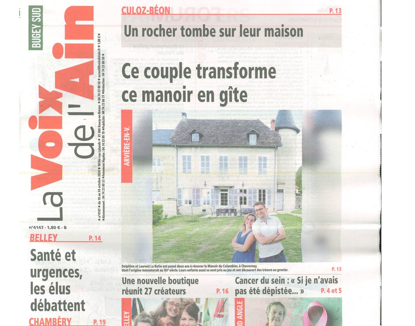 Couverture Voix de l'Ain Manoir du Colombier Bugey Sud