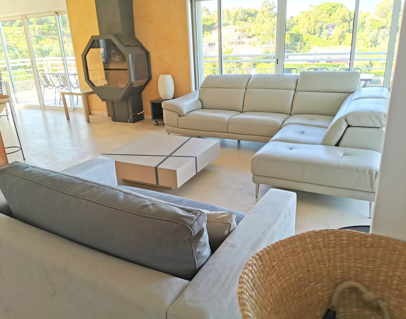 amazing south france riviera villa large double living room with fireplace