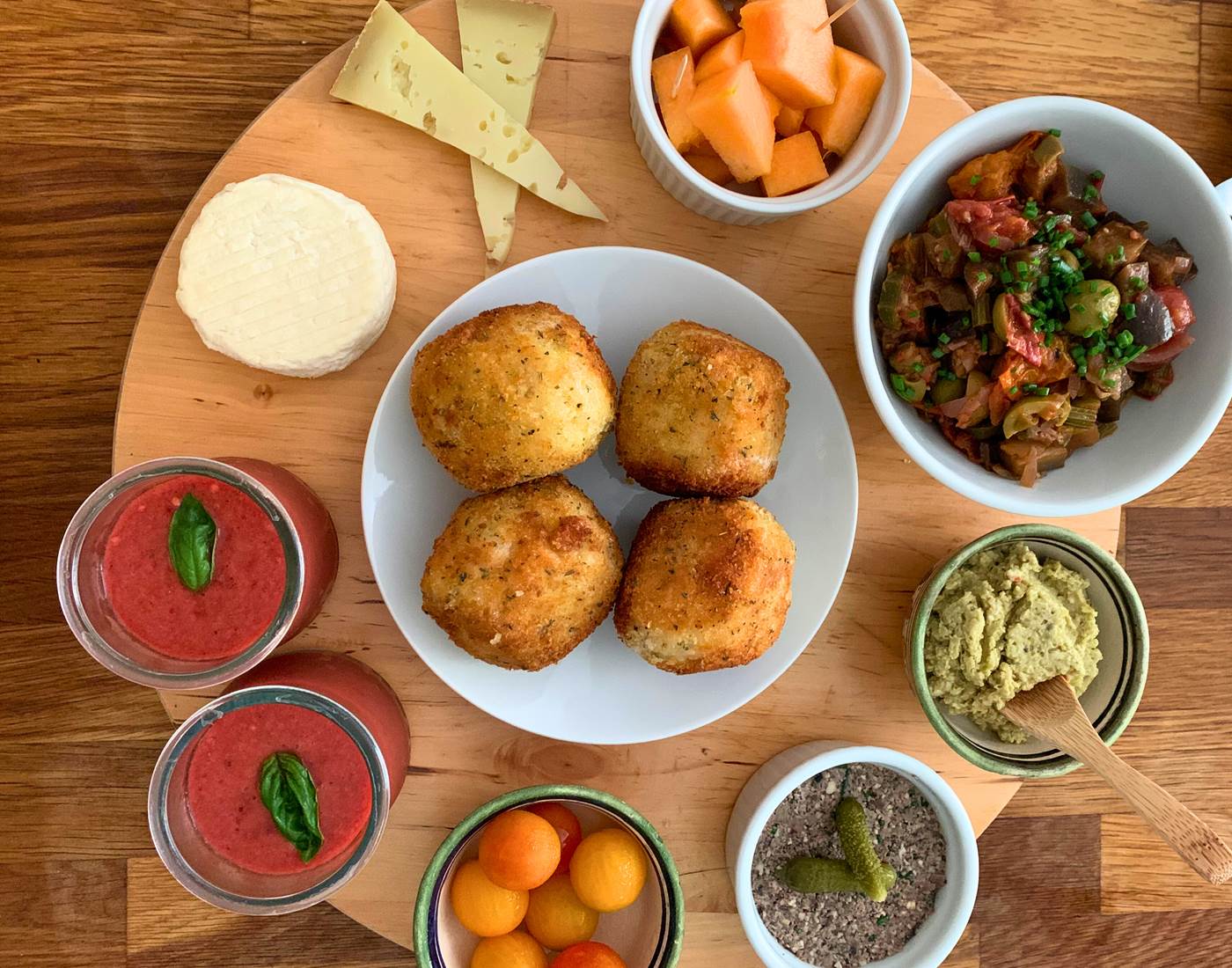 Nos planches, arancini et caponata-page