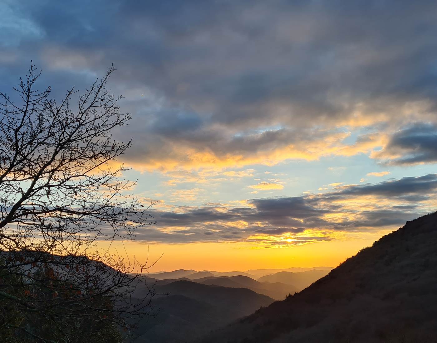 Coucher du soleil sur les Hautes-Corbières