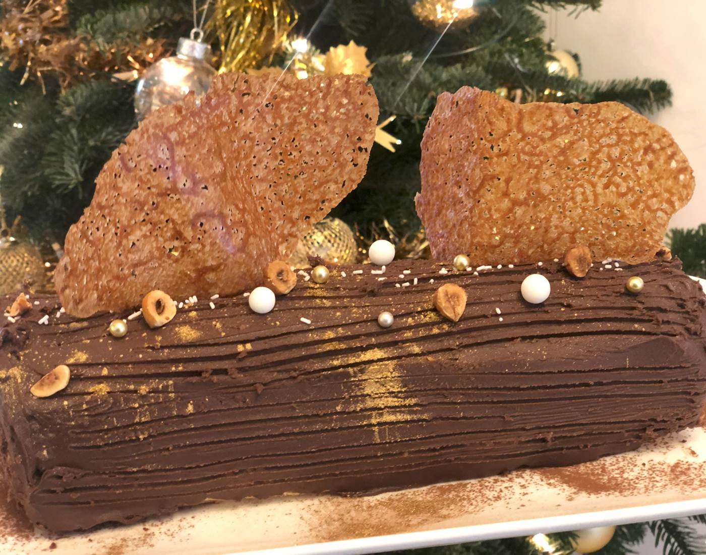 Buche de Noël lors d'un repas entre collègue
