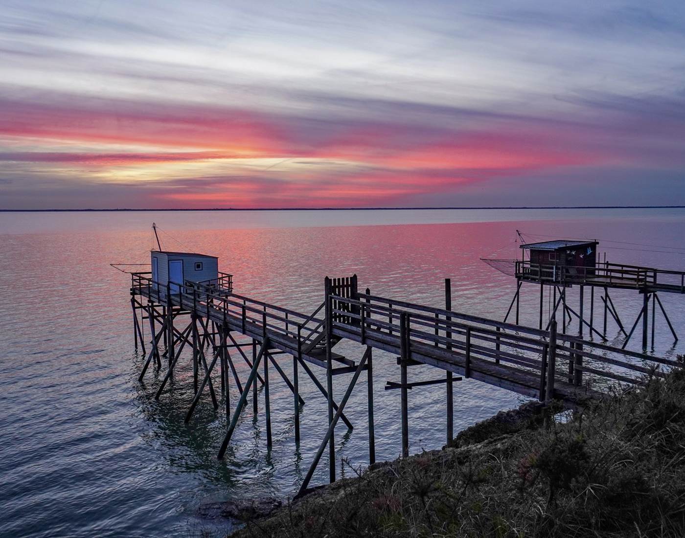Les carrelets de Port des Barques © OTRO - Caroline Jarry-page