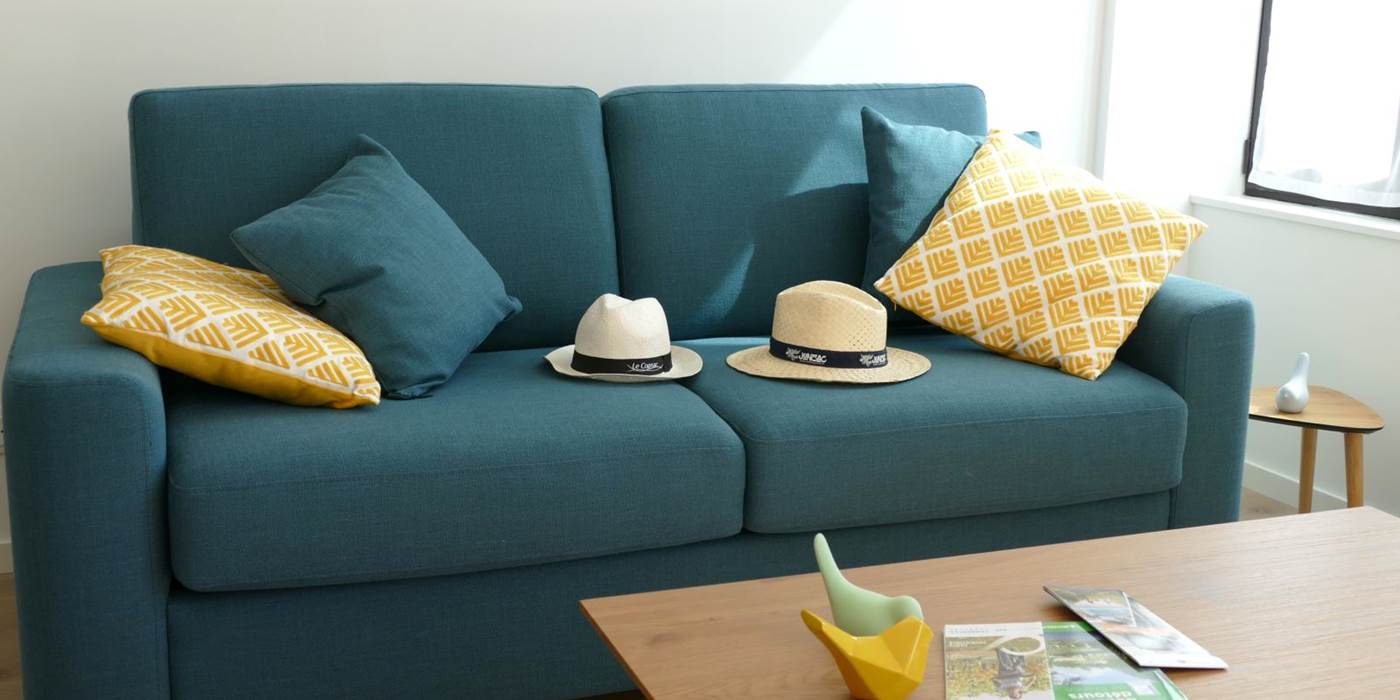 Salon cosy, couchage supplémentaire possible ou chambre séparée