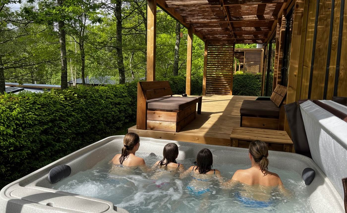 Spa privatif chauffé à 38°C sans vis à vis