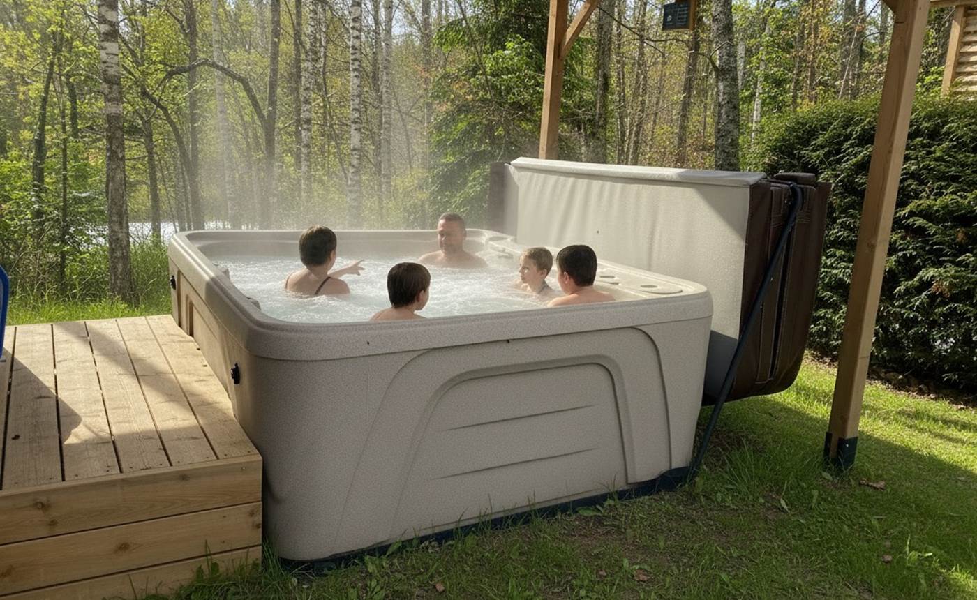 Spa privatif chauffé à 38°C sans vis à vis